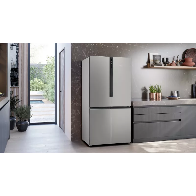 Siemens iQ300 KF96NVPEA frigorifero side-by-side French Door, 605 l (405 l + 200 l), argento