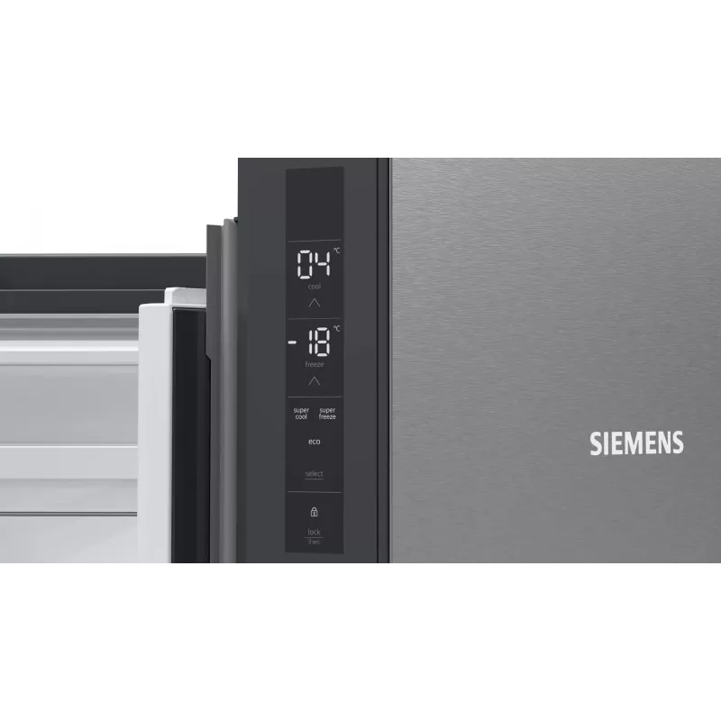 Siemens iQ300 KF96NVPEA frigorifero side-by-side French Door, 605 l (405 l + 200 l), argento