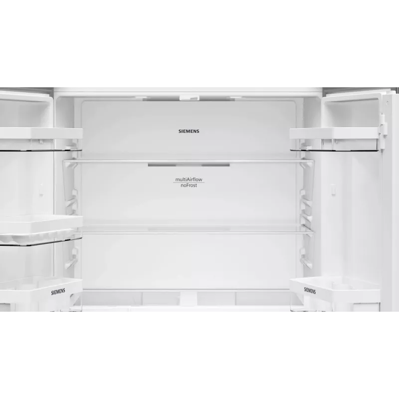 Siemens iQ300 KF96NVPEA frigorifero side-by-side French Door, 605 l (405 l + 200 l), argento