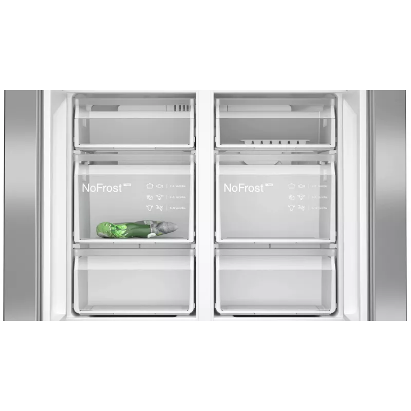 Siemens iQ300 KF96NVPEA frigorifero side-by-side French Door, 605 l (405 l + 200 l), argento