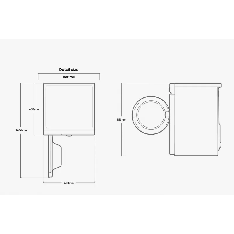 Samsung DV90BB7445GWS2 asciugatrice a libera installazione a carica frontale 9 kg bianco