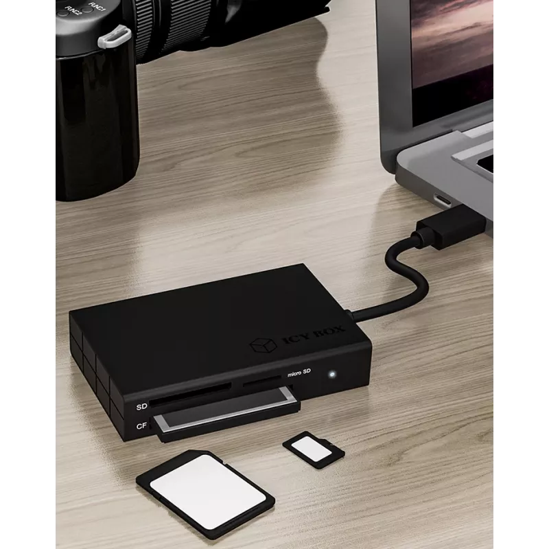 ICY BOX IB-CR401-C3 lettore di schede USB 3.2 Gen 1 (3.1 Gen 1) Type-C nero