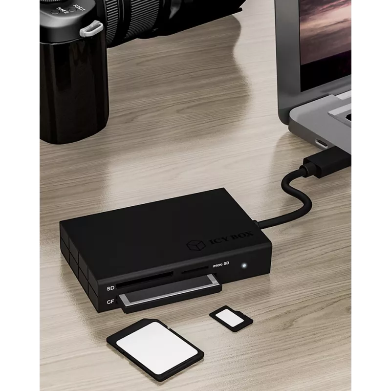 ICY BOX IB-CR401-C3 lettore di schede USB 3.2 Gen 1 (3.1 Gen 1) Type-C nero