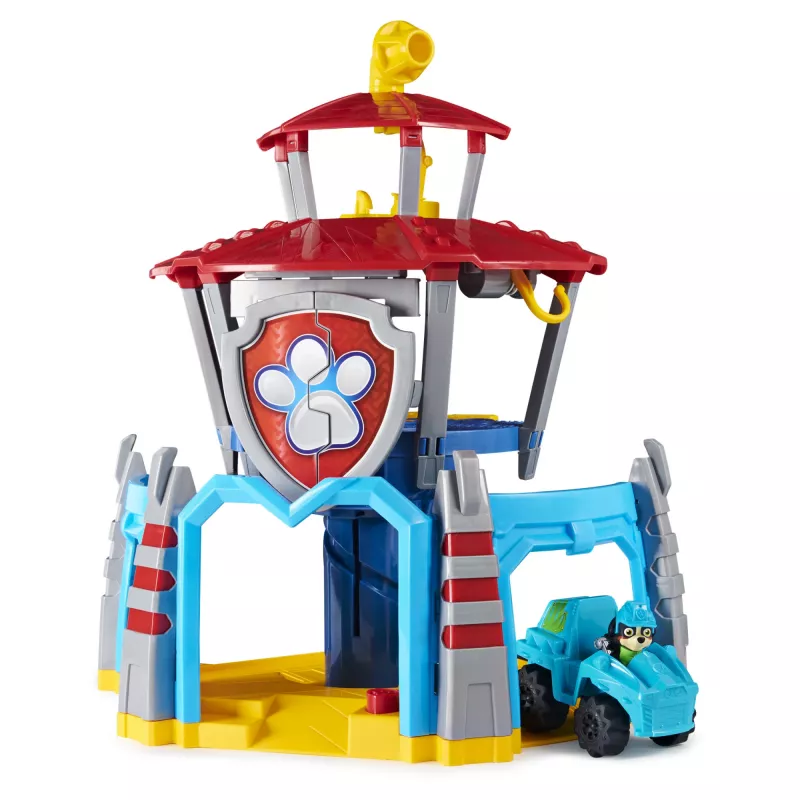 PAW Patrol, Dino Rescue HQ set di gioco con suoni e figura esclusiva Rex e veicolo