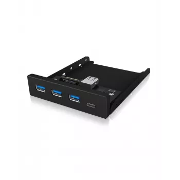 Hub USB ICY BOX IB-HUB1418-i3 — chipset GL3520/ASM1543, nero, 101×137×25 mm