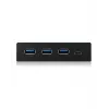 ICY BOX IB-HUB1418-i3 pannello frontale da 3,5 pollici con hub USB 3.0, 3x USB Type-A, 1x USB Type-C, nero