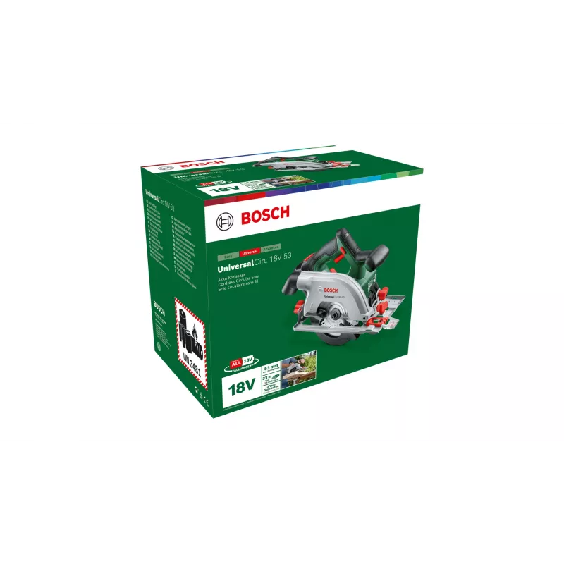 Bosch UniversalCirc 18V-53 set sega circolare a batteria, 18 V, 2,5 Ah, 06033B1402