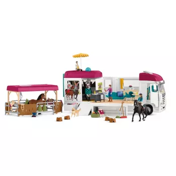 schleich HORSE CLUB trasporto cavalli, edificio, campeggio, scuderia, cavalli, concorso equestre, 5 anno/i, multicolore, plastica