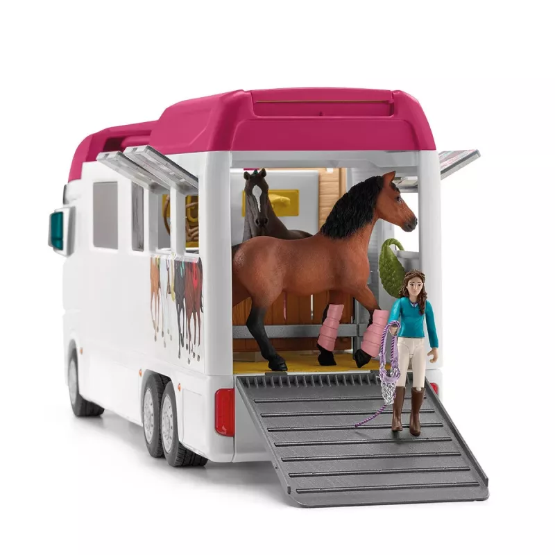 schleich HORSE CLUB trasporto cavalli, edificio, campeggio, scuderia, cavalli, concorso equestre, 5 anno/i, multicolore, plastica