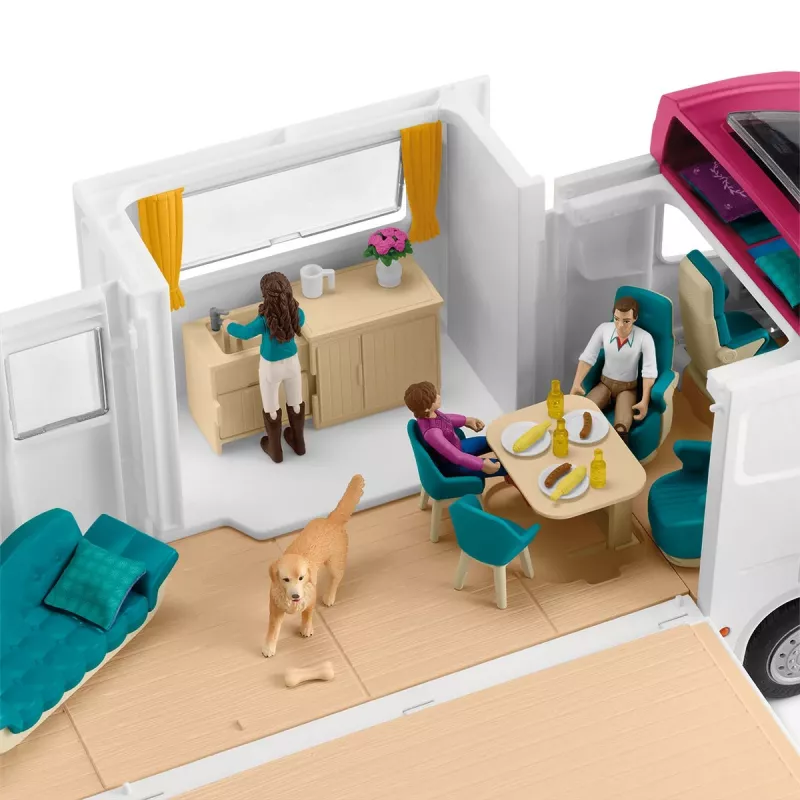schleich HORSE CLUB trasporto cavalli, edificio, campeggio, scuderia, cavalli, concorso equestre, 5 anno/i, multicolore, plastica