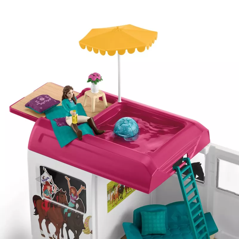 schleich HORSE CLUB trasporto cavalli, edificio, campeggio, scuderia, cavalli, concorso equestre, 5 anno/i, multicolore, plastica