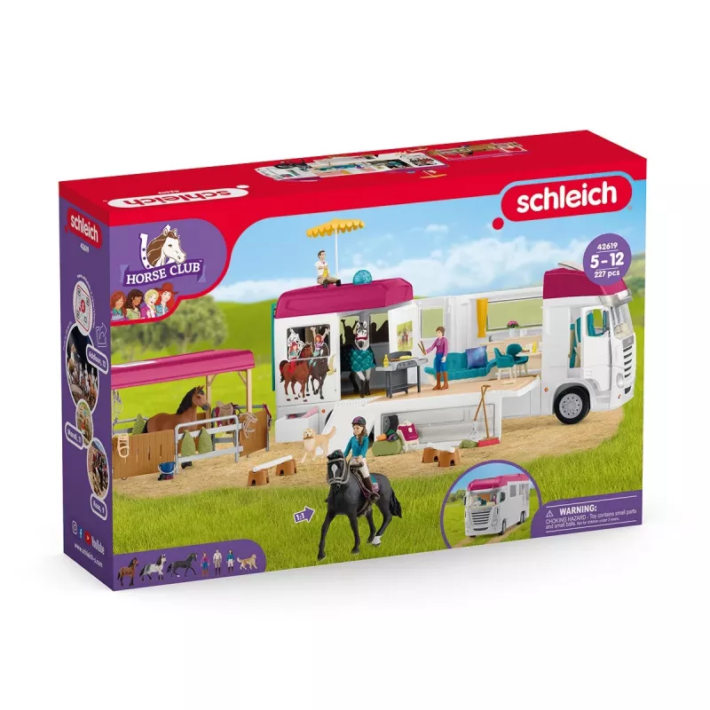 schleich HORSE CLUB trasporto cavalli, edificio, campeggio, scuderia, cavalli, concorso equestre, 5 anno/i, multicolore, plastica