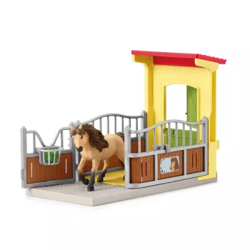 schleich FARM WORLD box pony con stallone islandese, fattoria, edificio, animali della fattoria / giocattolo della fattoria, scuderia, cavalli, 3 anno/i, multicolore