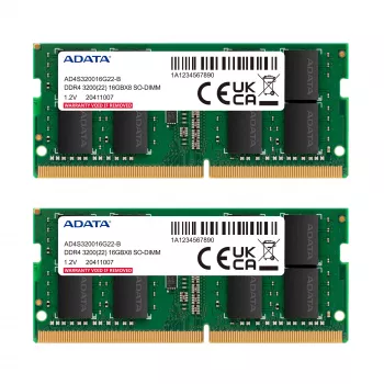 SO-DIMM 16 GB DDR4-3200 (2x 8 GB) Dual-Kit, memoria verde, AD4S32008G22-DTGN, Premier