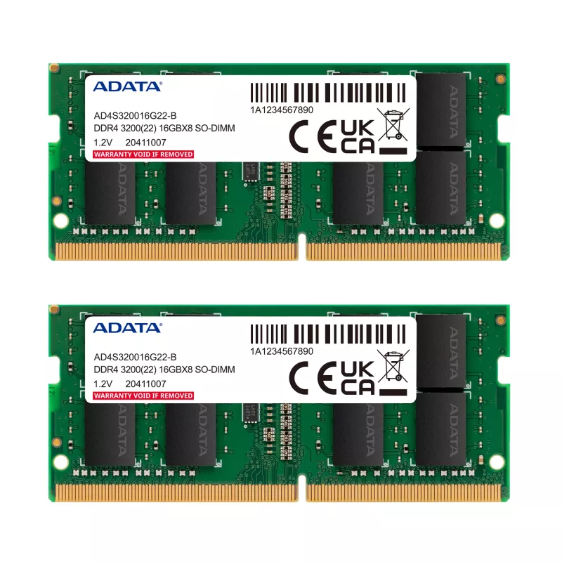 SO-DIMM 16 GB DDR4-3200 (2x 8 GB) Dual-Kit, memoria verde, AD4S32008G22-DTGN, Premier