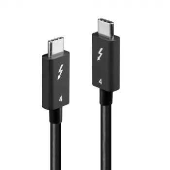 Lindy cavo Thunderbolt 4 1 m, 40 Gbit/s, passivo, connettore maschio, connettore maschio, 1 m, 40 Gbit/s, nero, nichel/oro