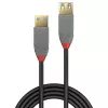 Lindy 36762 Anthra Line cavo di prolunga USB 3.2 Gen 1 Type A, USB-A maschio a USB-A femmina, 5 Gbps, 2 m, nero/grigio
