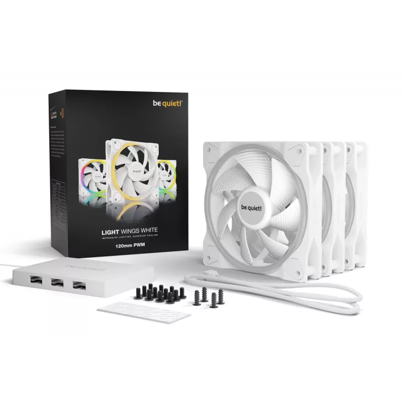 be quiet Light Wings White | 120mm PWM Triple Pack ventola per case PC 12 cm 3 pezzi