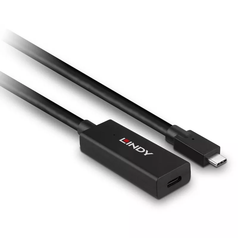 Lindy prolunga attiva USB 3.2 Gen 2 C/C 5 m, 5 m, USB C, USB C, USB 3.2 Gen 2 (3.1 Gen 2), 10 Gbit/s, nero