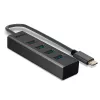 Lindy 43325 hub USB 3.2 Gen 1 Type-C a 4 porte, 4x USB-A, 5 Gbps, grigio, alluminio/plastica