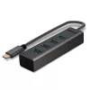 Lindy 43325 hub USB 3.2 Gen 1 Type-C a 4 porte, 4x USB-A, 5 Gbps, grigio, alluminio/plastica