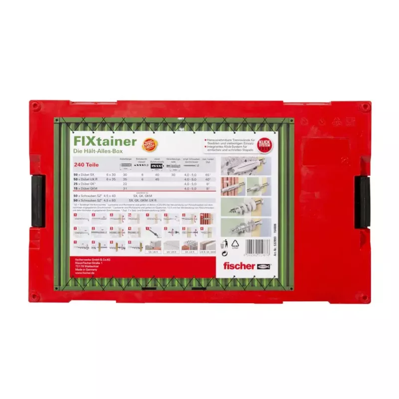 Tassello a espansione Fischer FIXtainer Hält-Alles-Box 50 pezzi