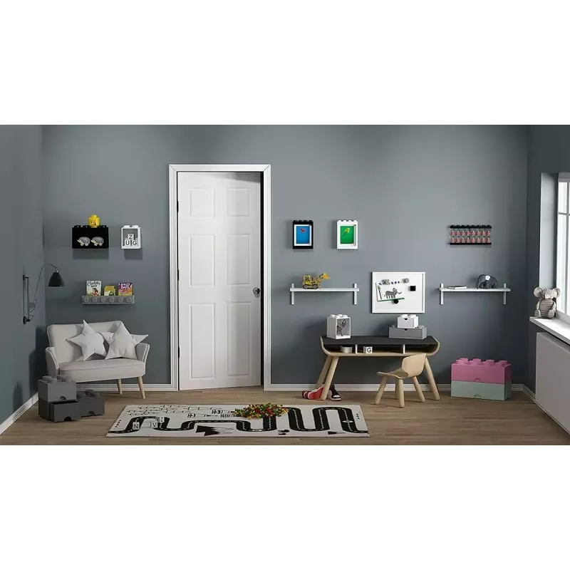 room copenhagen LEGO Brick Shelf 8+4 nera — mensola da parete modulare con 2 ripiani