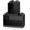 room copenhagen LEGO Brick Shelf 8+4 nera — mensola da parete modulare con 2 ripiani