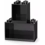 room copenhagen LEGO Brick Shelf 8+4 nera — mensola da parete modulare con 2 ripiani