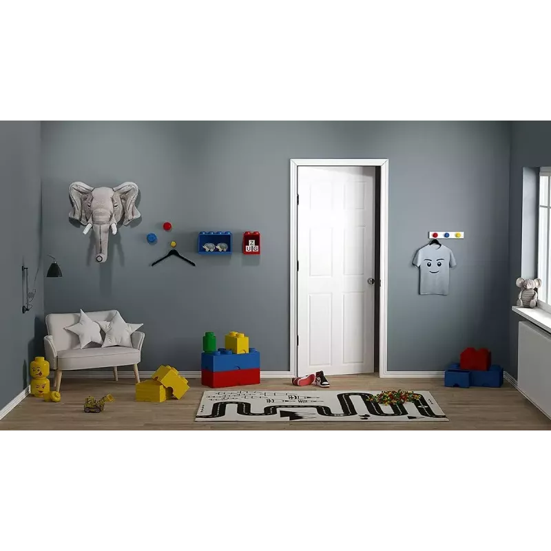 Mensola Room Copenhagen LEGO Brick Shelf 8+4 rossa, 2 ripiani
