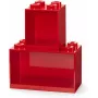 Mensola Room Copenhagen LEGO Brick Shelf 8+4 rossa, 2 ripiani
