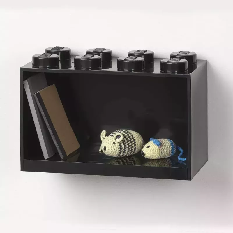 Mensola Room Copenhagen LEGO Brick 8 nera, mensola espositiva modulare