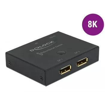 DELOCK switch DisplayPort 2 - 1 - bidirezionale 8K 30 Hz