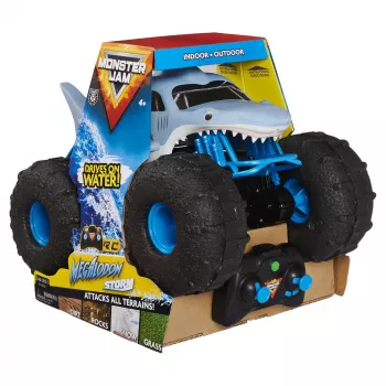 Monster Jam, Megalodon STORM All-Terrain monster truck radiocomandato ufficiale, scala 1:15