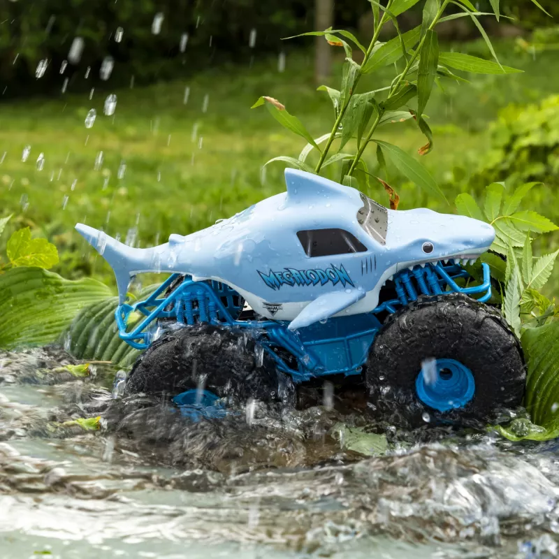 Monster Jam, Megalodon STORM All-Terrain monster truck radiocomandato ufficiale, scala 1:15