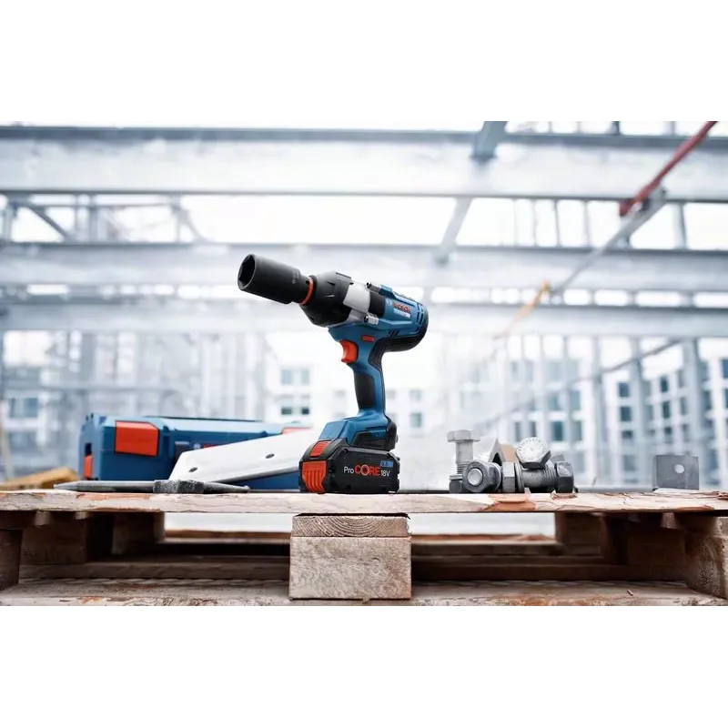 Bosch GDS 18V-1050 H Professional avvitatore a massa battente a batteria 18 V, 1050 Nm, 1750 giri/min, attacco quadro maschio da 3/4", 2 batterie ProCORE18V da 5,5 Ah, L-BOXX, blu/nero