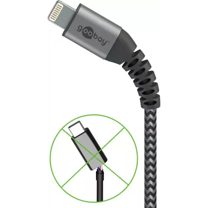 Cavo Lightning Wentronic 49267 0,5 m nero-grigio