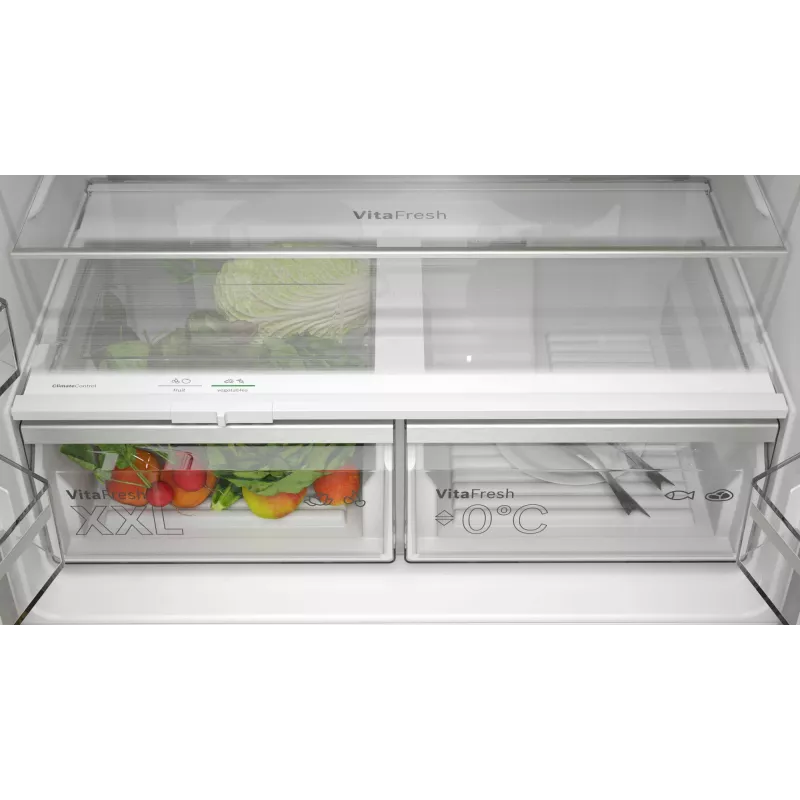 Bosch Serie 4 KFN96APEA frigorifero combinato Side-by-Side, French Door, a libera installazione, 605 l (405 l + 200 l), Home Connect, classe energetica E, acciaio inox