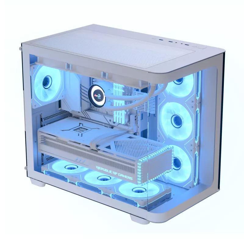 Case PC Aerocool P500C Midi Tower bianco ATX alimentatore laterale 3x ventole 120 mm