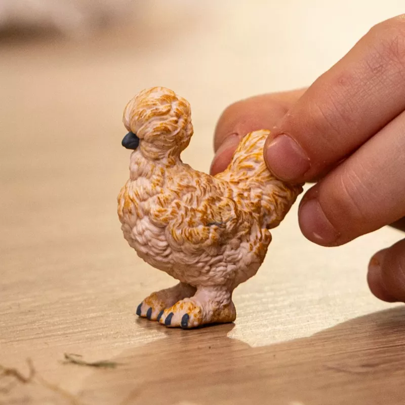 Schleich gallina Silkie modello 14891 — figura animale della fattoria, multicolore, per bambini da 3 anni
