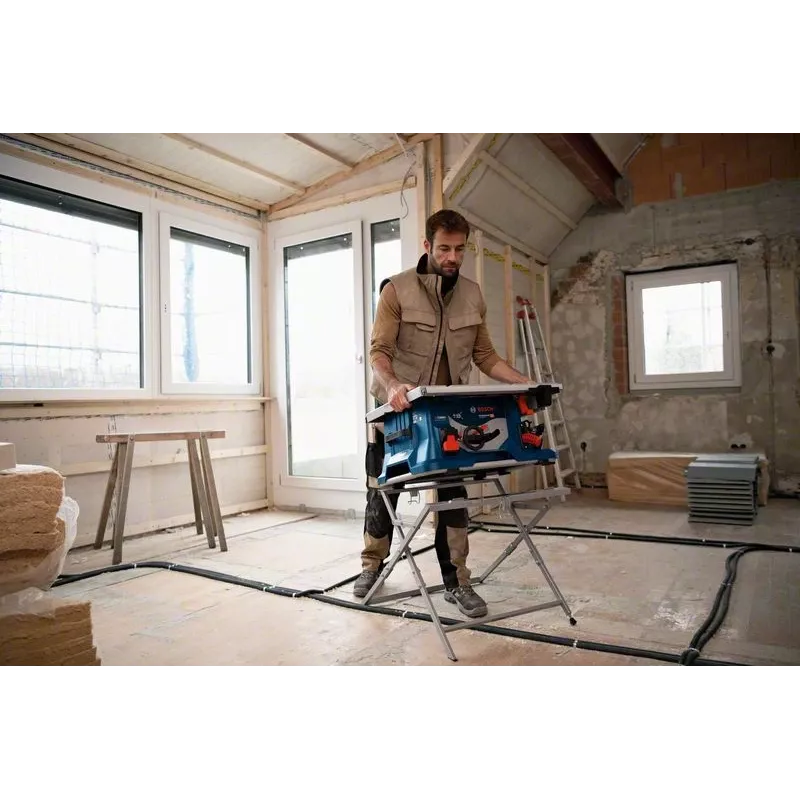 Bosch BITURBO GTS 18V-216 Professional sega circolare da banco a batteria, 18 V, lama da 216 mm, solo (senza batteria e caricabatterie), blu