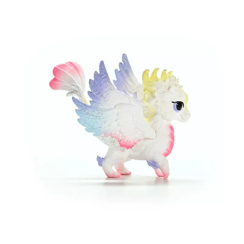 Schleich BAYALA Cucciolo di drago arcobaleno figura da 5 anni, beige blu verde, tema unicorno/pegaso