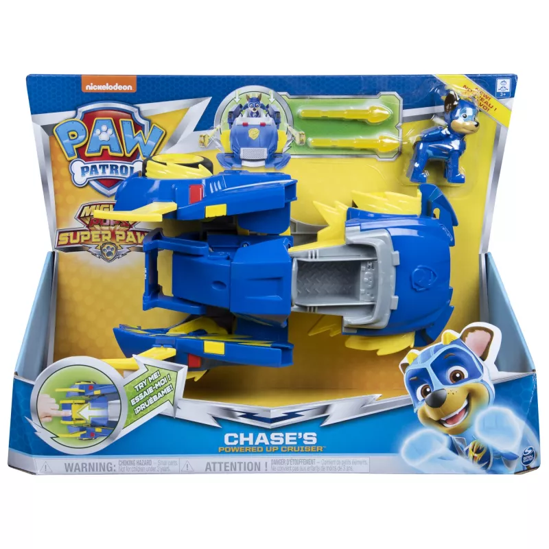 PAW Patrol, Mighty Pups Super PAWs Chase's Powered Up Cruiser Veicolo Trasformabile