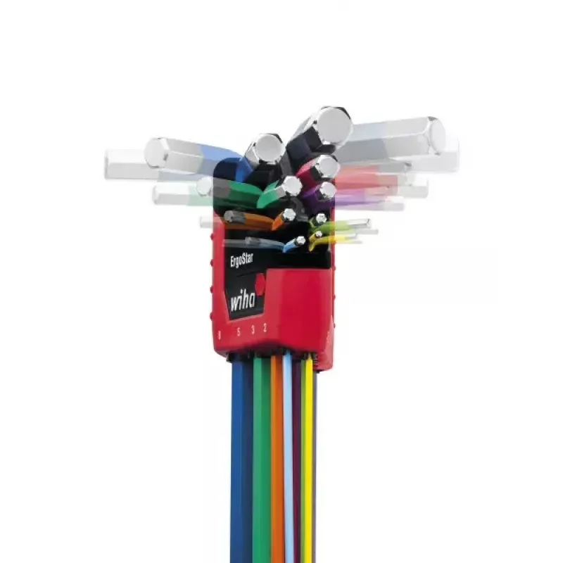 Wiha 43849 set di chiavi a brugola nel supporto ErgoStar, 9 pz.