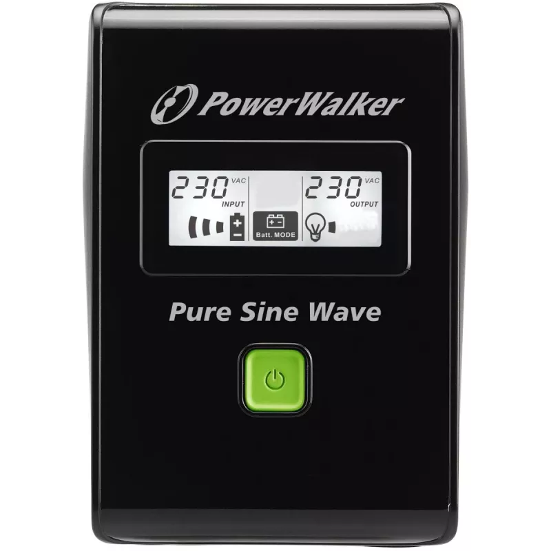 POWERWALKER - BLUEWALKER UPS Vi 800 Sw 800va / 480w display LCD 2 X uscita Schuko AVR nero