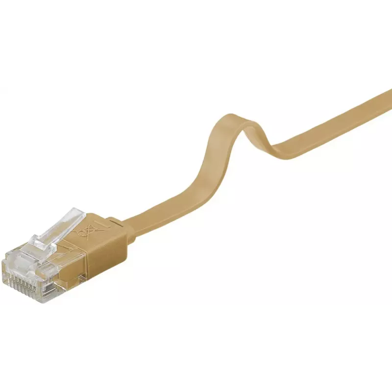 Cavo di rete Goobay 95887 marrone chiaro 5 m Cat6 U/UTP RJ-45 oro