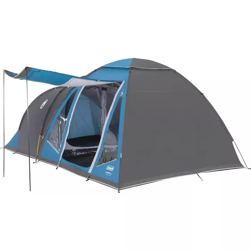 Tenda a cupola COLEMAN Waterfall 5 (modello 2025) con prolunga a tunnel, blu/grigio