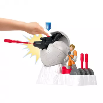 Fisher-Price Imaginext STAR WARS cannone base ribelle giocattolo con chiave personaggio Luke Skywalker in metallo pressofuso, 5 pezzi