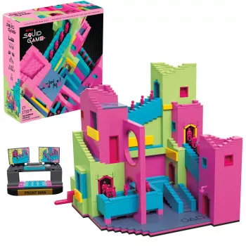 Mattel MEGA Squid Game set da costruzione scala con action figure (1707 pezzi) per collezionisti