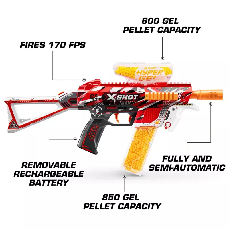 Zuru XSHOT Hyper Gel Trace Fire blaster a sfere di gel, 36621